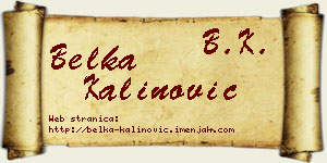Belka Kalinović vizit kartica